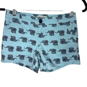 Girl’s shorts, size 0, bebop, light blue with elephants 🐘